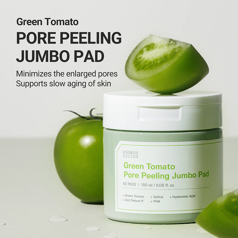 SUNGBOON EDITOR Green Tomato Pore Peeling Jumbo Pad - My Korean Beauty