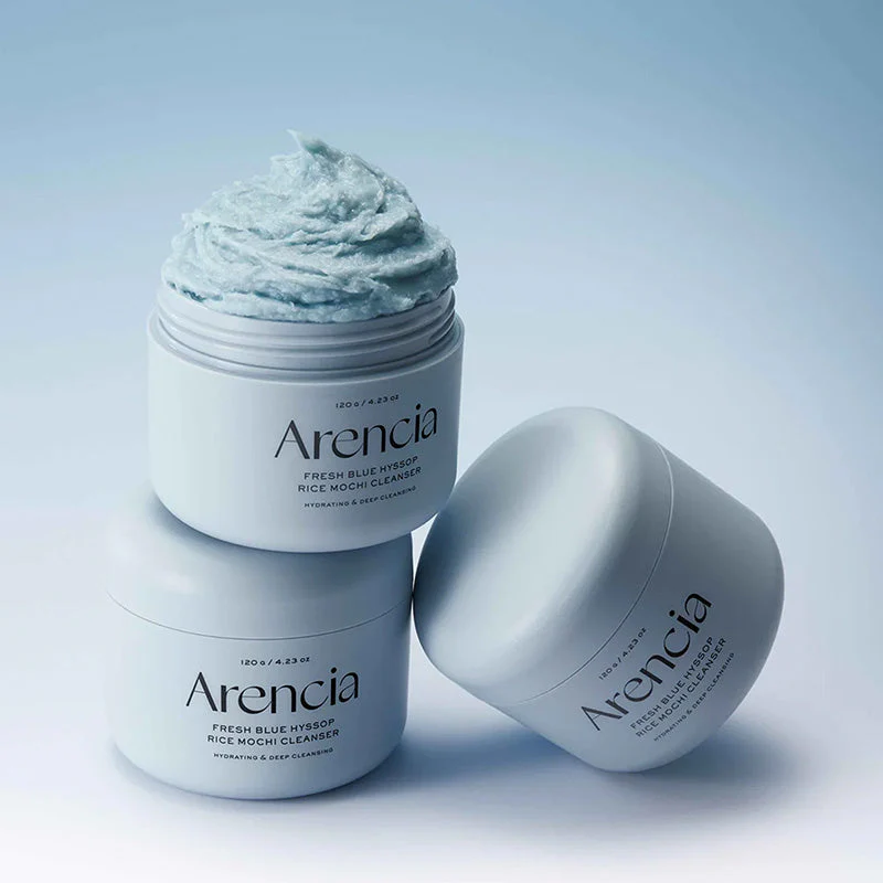 Arencia Blue Hyssop Rice Mochi Cleanser – Korean Vegan Balm-to-Milk Face Wash - My Korean Beauty