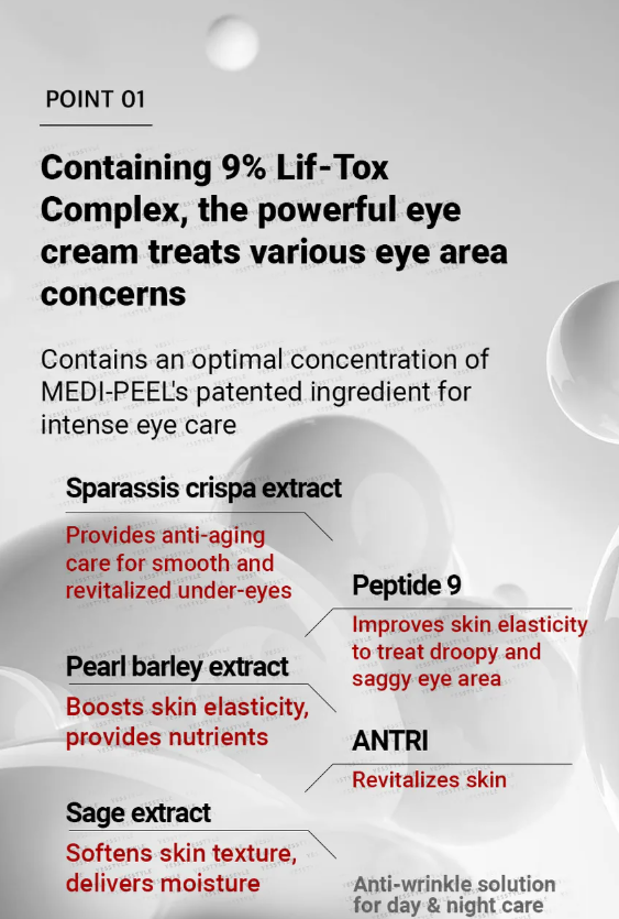 MEDIPEEL – Peptide 9 Volume Lif-Tox Eye Cream My Korean BeautyKorean skincare Glow up