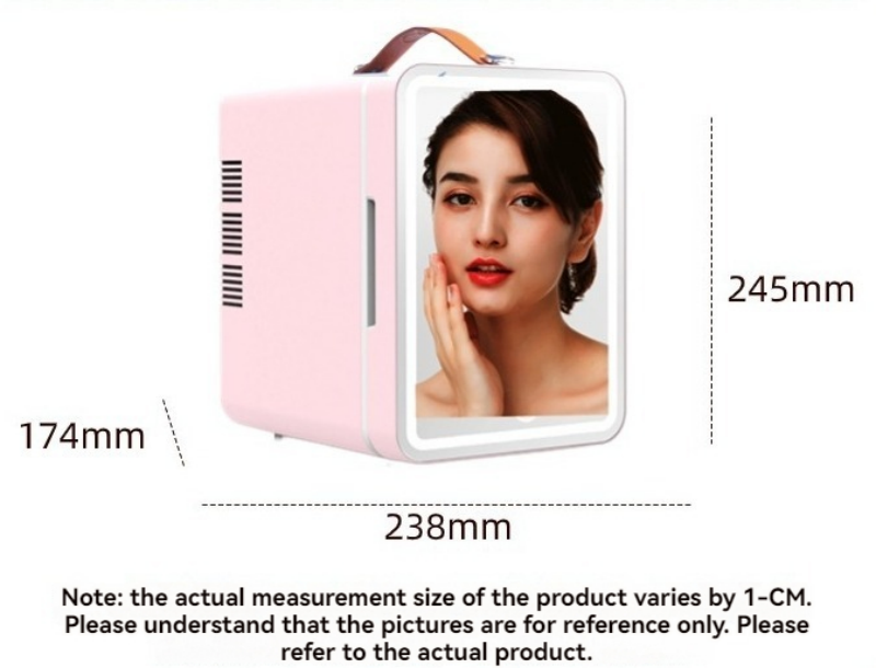 Mini Frigo Cosmetique 12V/220V, Chaud/Froid, Miroire Led - My Korean Beauty 