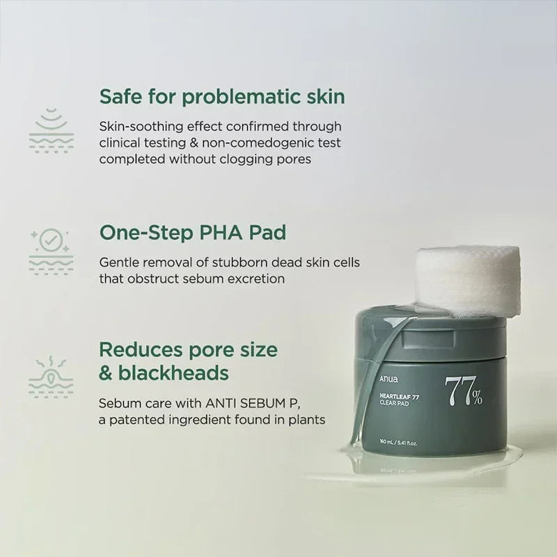 Anua Pads transparentes à 77 % Heartleaf Korean Beauty & Healthy LTDKorean skincare Glow up