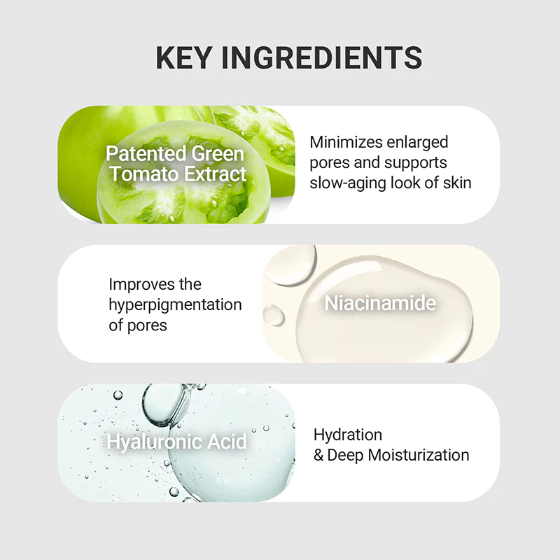 SUNGBOON EDITOR Green Tomato Pore Lifting Ampoule+ My Korean Beauty
