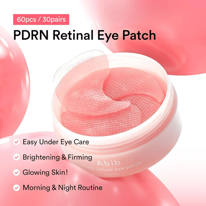 abib PDRN Retinal Eye Patch Glow Jelly (60 patches) - My Korean Beauty 