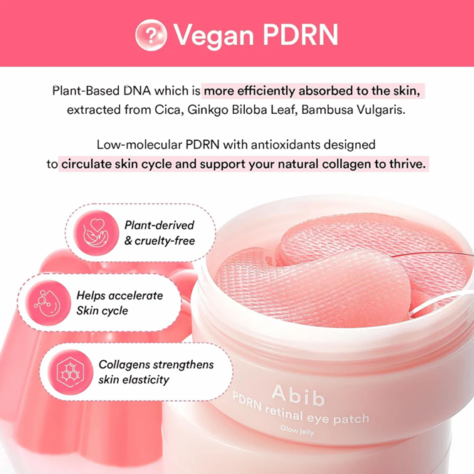 abib PDRN Retinal Eye Patch Glow Jelly (60 patches) - My Korean Beauty 