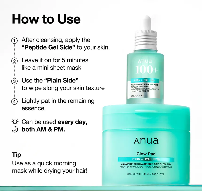 Anua PDRN 100 Hyaluronic Acid Glow Pad