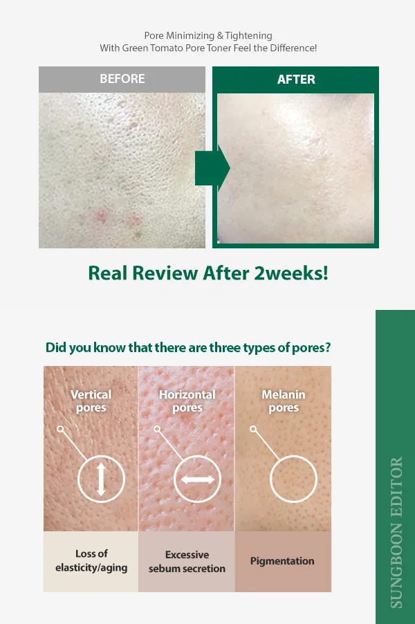 SUNGBOON EDITOR - Green Tomato Pore Lifting Ampoule Toner - Tonique exfoliant