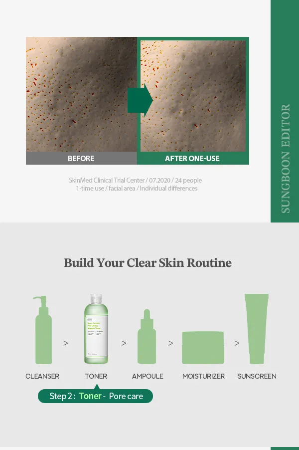SUNGBOON EDITOR - Green Tomato Pore Lifting Ampoule Toner - Tonique exfoliant